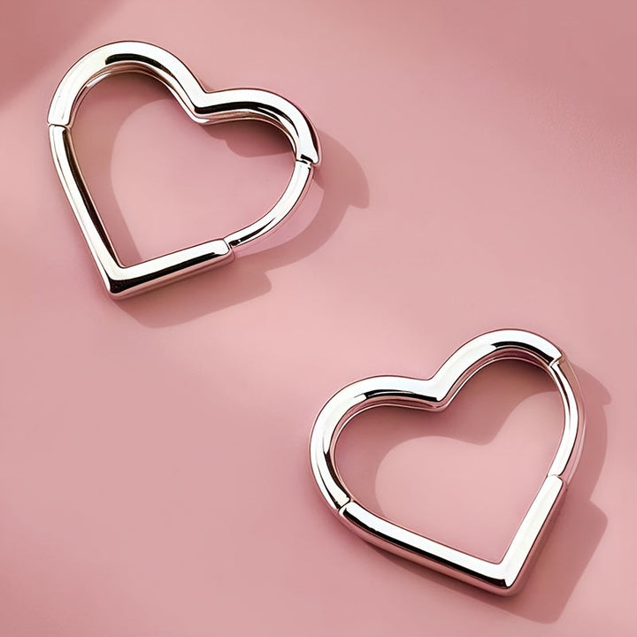 Orecchini a Cuore Dorato in Acciaio Inossidabile