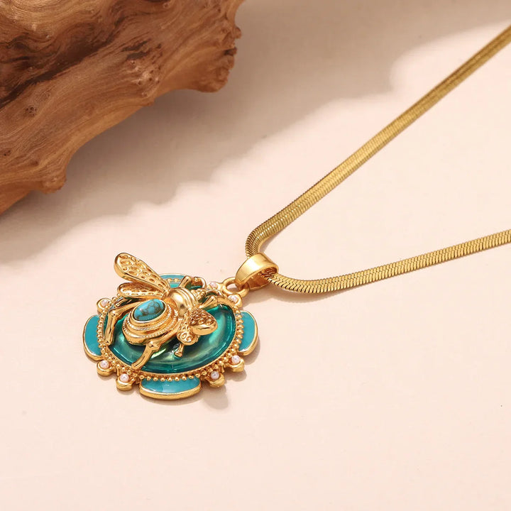 Collana Ape Dorata Turchese