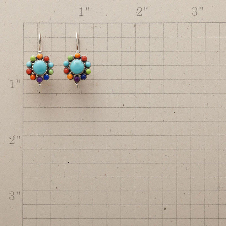 Orecchini a cerchio turchesi chic multi-colore