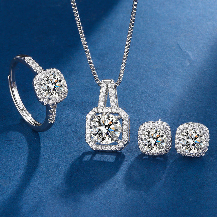 Set Gioielli in Oro Bianco “Aria Quadrata”