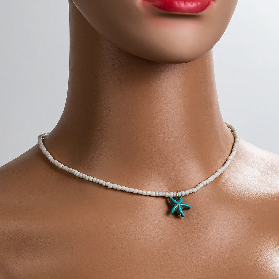 Collana Stella Marina Boho Turchese