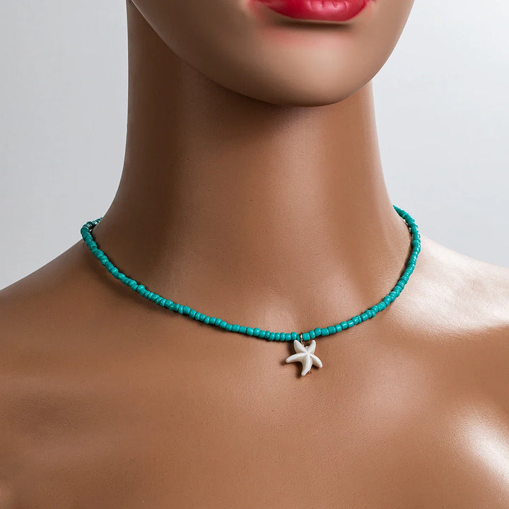 Collana Stella Marina Boho Turchese