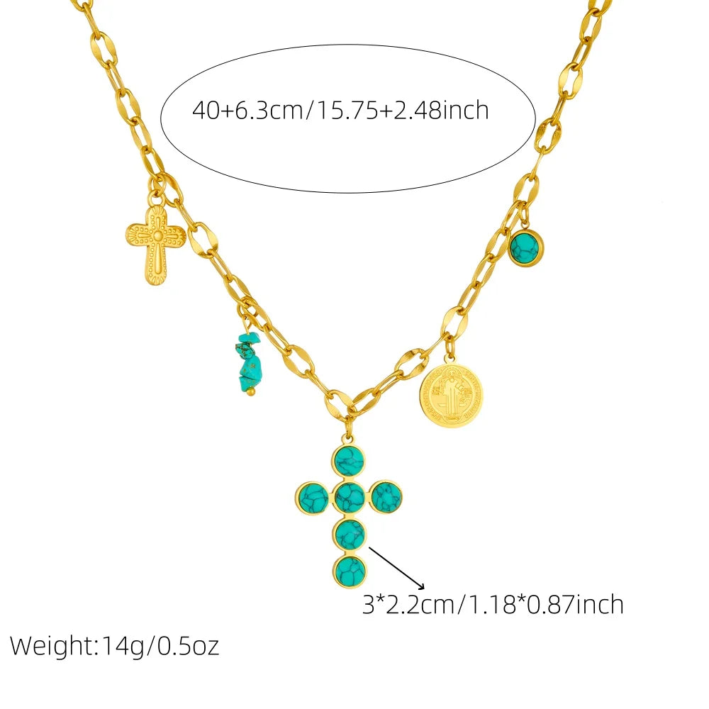 Collana Croce Turchese Eleganza