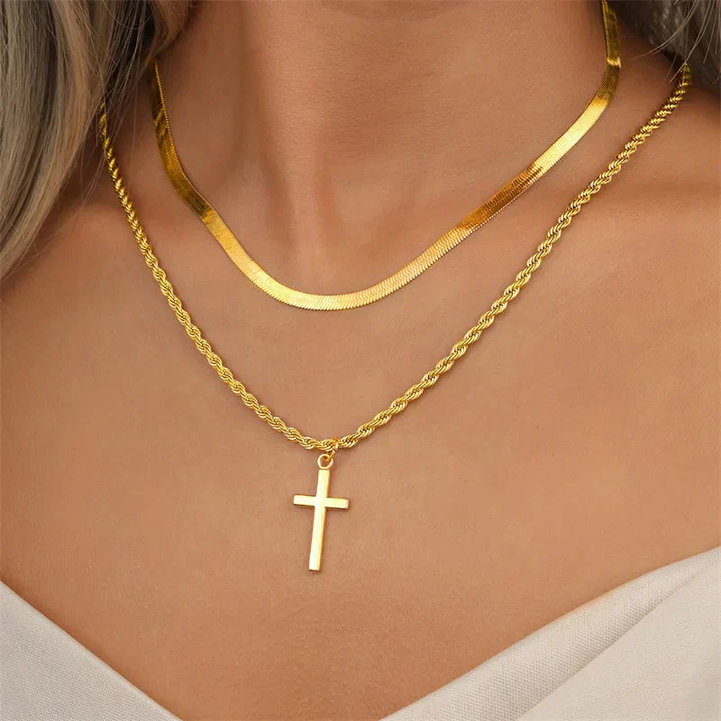 Collana con croce unisex
