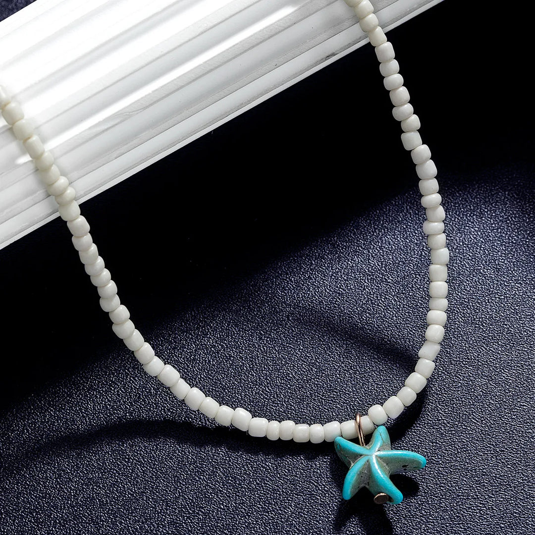 Collana Stella Marina Boho Turchese
