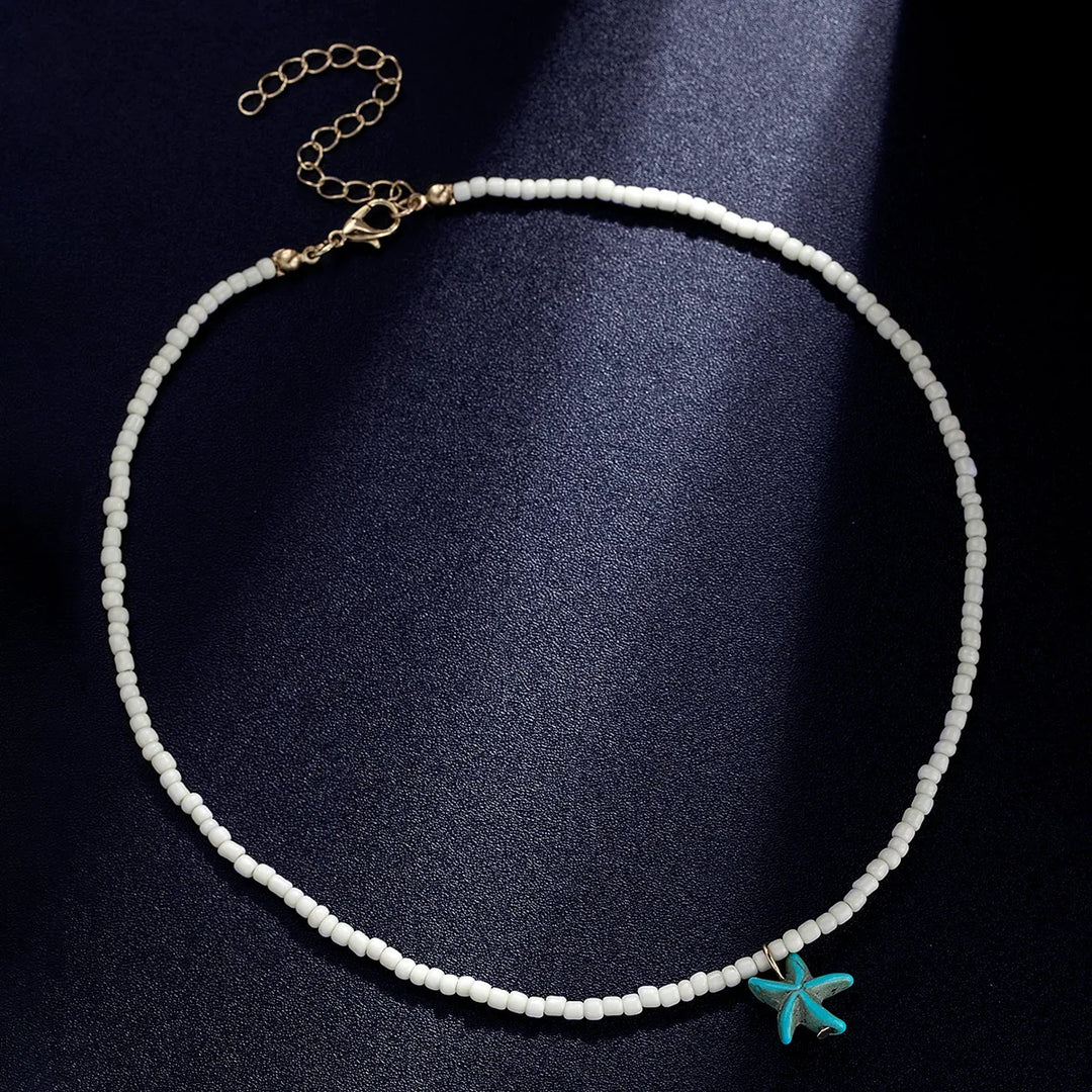 Collana Stella Marina Boho Turchese