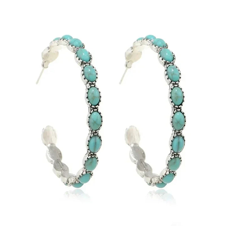 Orecchini Circolari Turchesi Vintage Bohemien