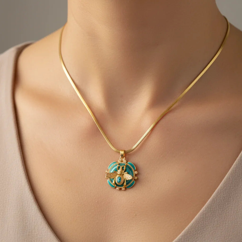 Collana Ape Dorata Turchese