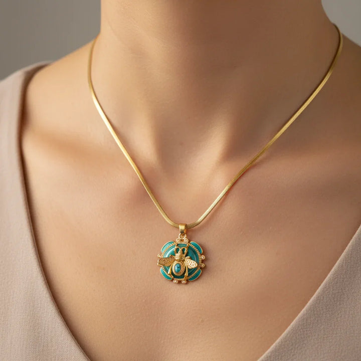 Collana Ape Dorata Turchese