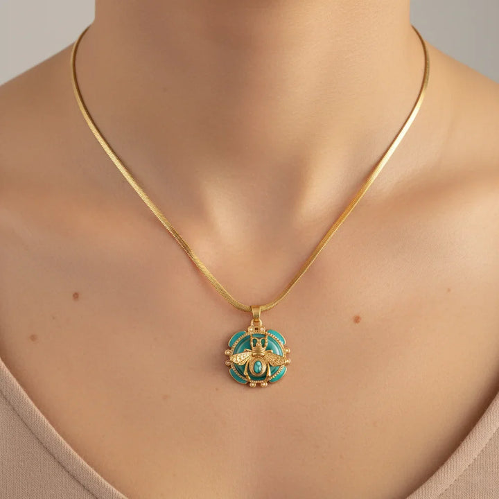 Collana Ape Dorata Turchese