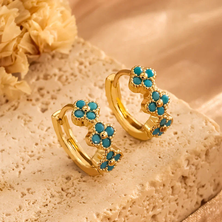 Orecchini Fiore Azzurro Bohemien