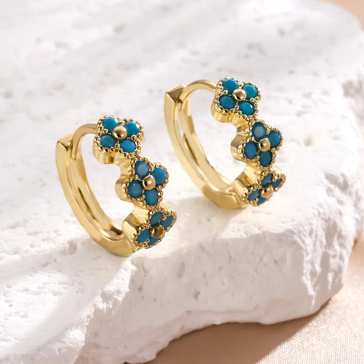Orecchini Fiore Azzurro Bohemien