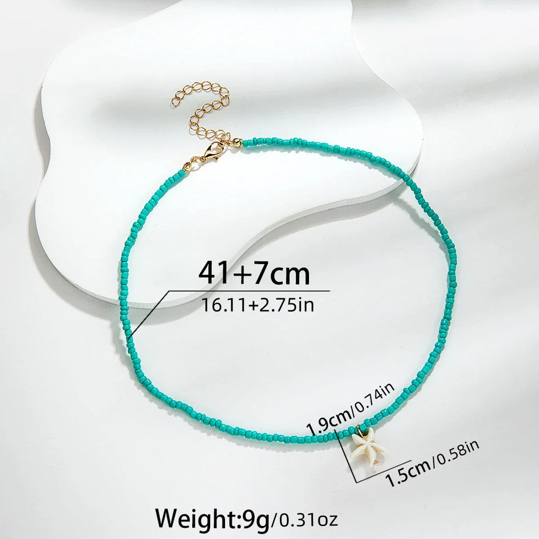 Collana Stella Marina Boho Turchese