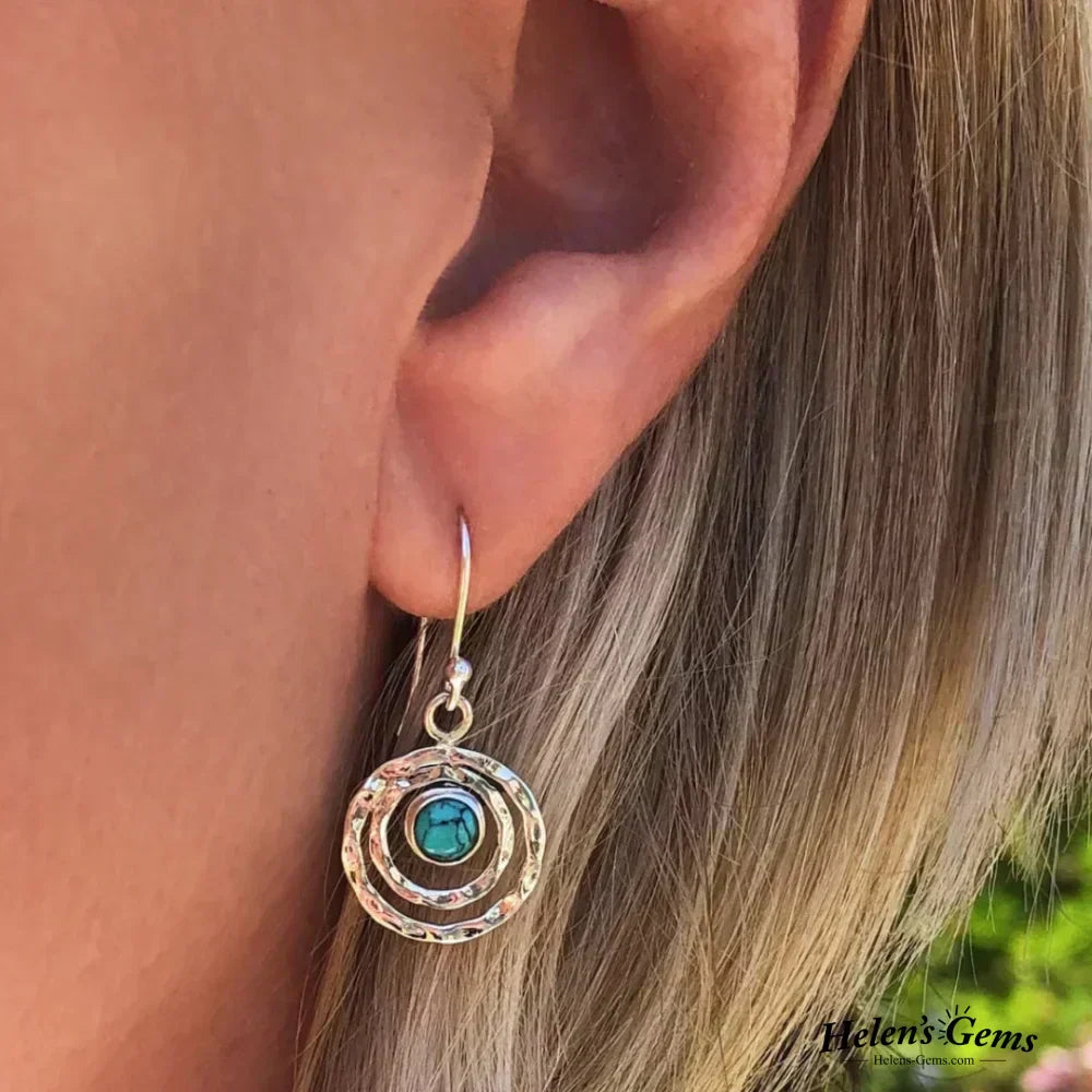 Orecchini Boho Saturno: Turchese & Oro