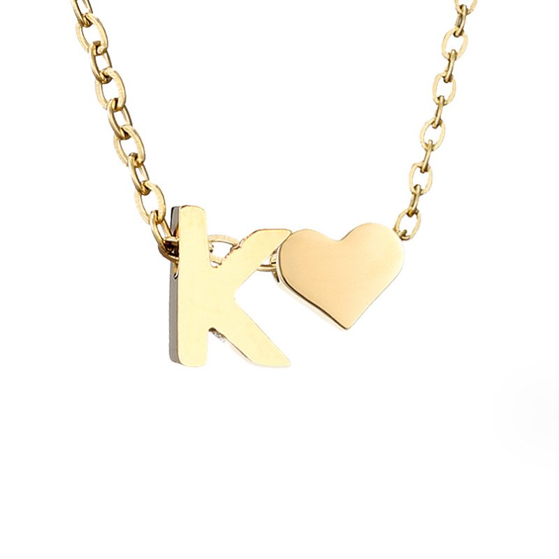 Collana Iniziale Senza Tempo con Ciondolo a Cuore