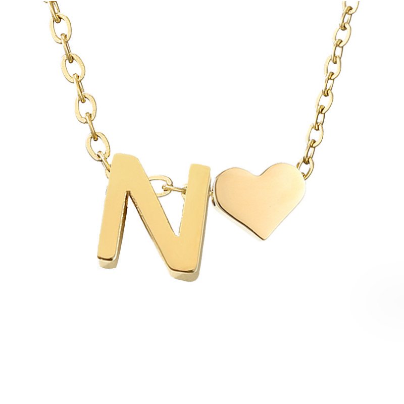 Collana Iniziale Senza Tempo con Ciondolo a Cuore