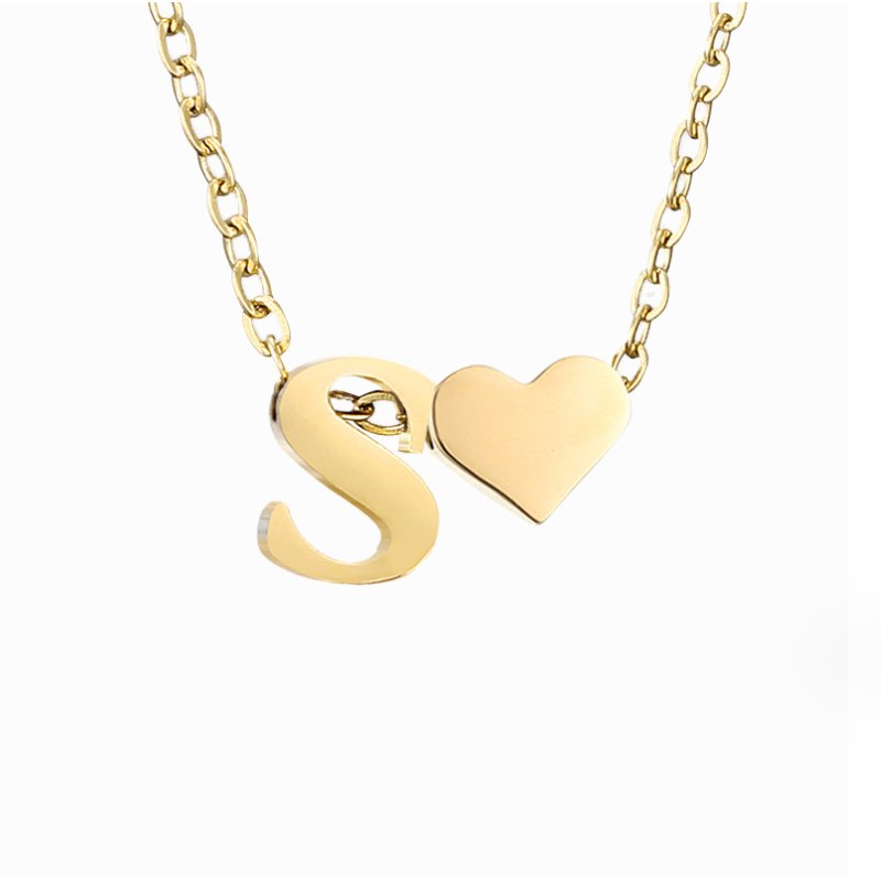 Collana Iniziale Senza Tempo con Ciondolo a Cuore