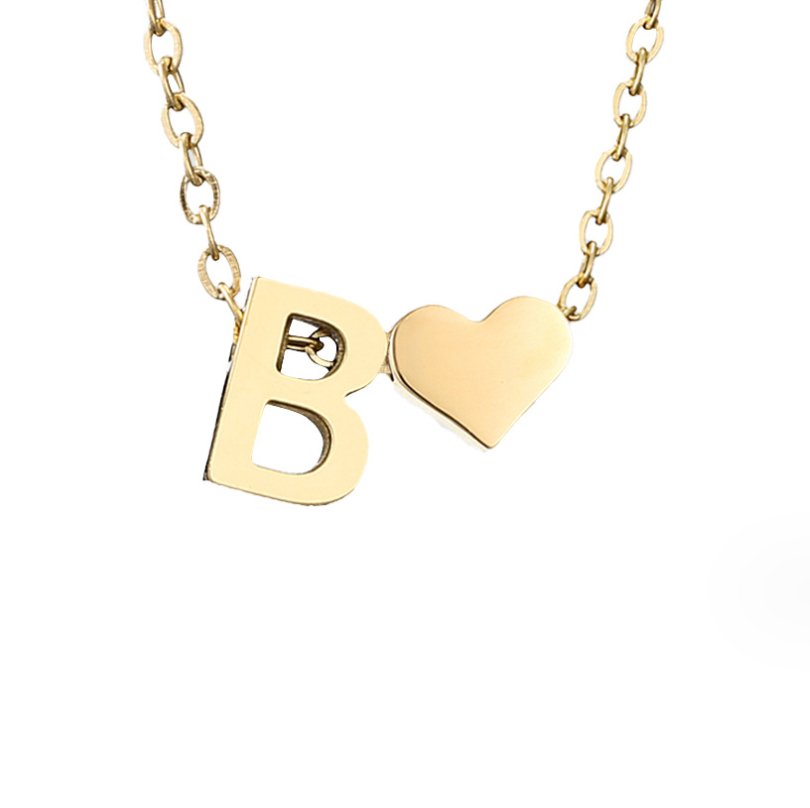 Collana Iniziale Senza Tempo con Ciondolo a Cuore