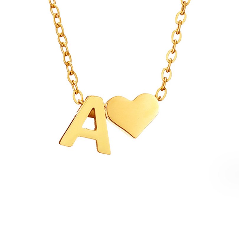 Collana Iniziale Senza Tempo con Ciondolo a Cuore