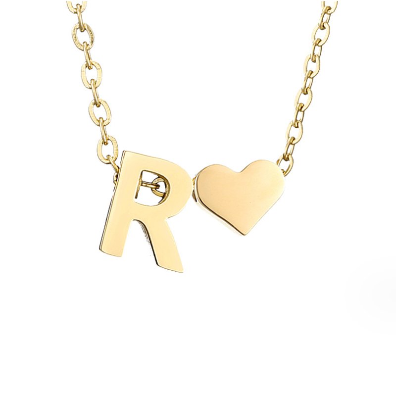 Collana Iniziale Senza Tempo con Ciondolo a Cuore