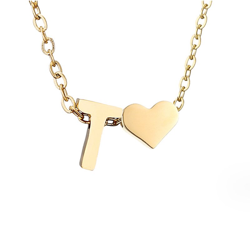 Collana Iniziale Senza Tempo con Ciondolo a Cuore
