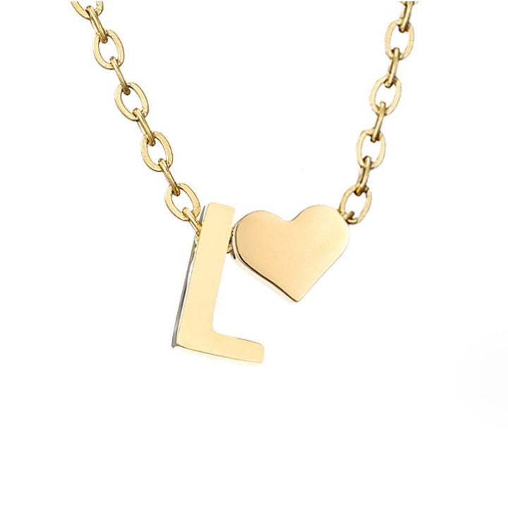 Collana Iniziale Senza Tempo con Ciondolo a Cuore