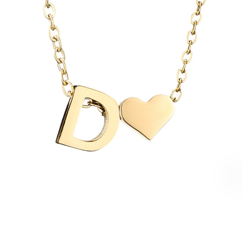 Collana Iniziale Senza Tempo con Ciondolo a Cuore
