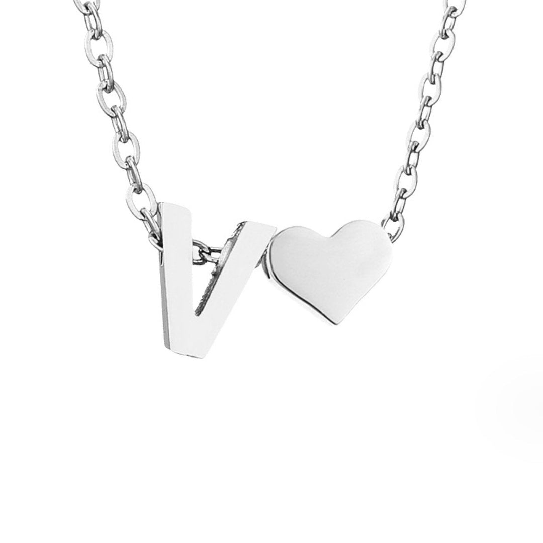 Collana Iniziale Senza Tempo con Ciondolo a Cuore