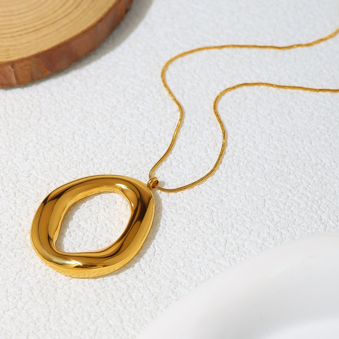 Collana Ovale Dorata in Oro Placcato