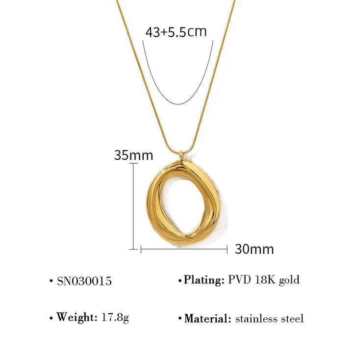 Collana Ovale Dorata in Oro Placcato