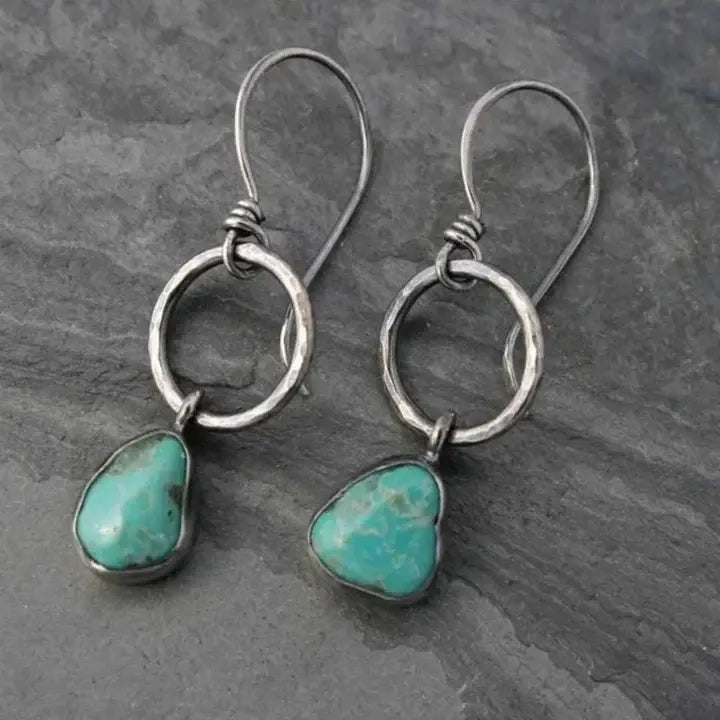 Orecchini in Pietra Turchese in Argento Vintage
